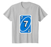 UNO Halloween Blue 7" Card T-Shirt - size chart