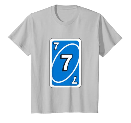 UNO Halloween Blue 7" Card T-Shirt - size chart