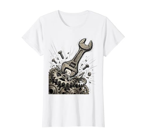 Mademark Monkey Wrench In The Gears Graphic Design T-Shirt - Women - size chart