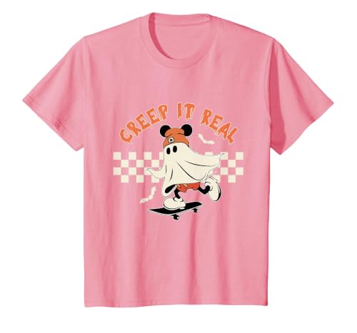 Halloween Creep it Real Vintage Ghost CKTEE2 Vintage Halloween Creep It Real Mouse Ghost Boy Fall Season T-Shirt - size chart