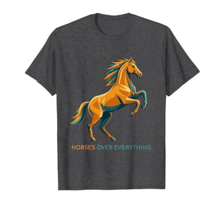 Mademark Horses Over Everything Equestrian Design T-Shirt - Men - size chart