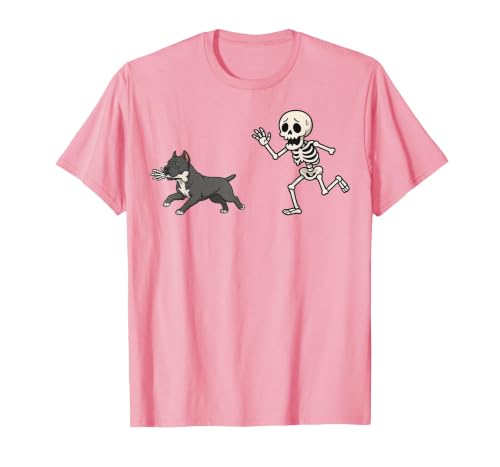 Pitbull Halloween Costume Funny Pitbull Skeleton Hand Halloween T-Shirt - size chart