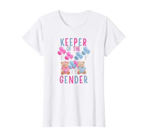 Gender Reveal Party Bear Designs Keeper of The Gender Reveal Party Gender Reveal Ideas T-Shirt - size chart