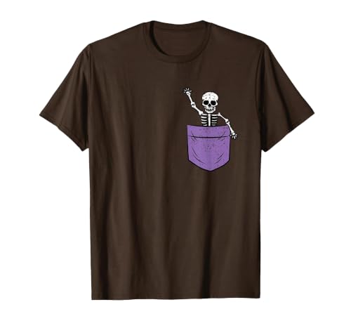 Halloween Shirts Skeleton Costume Men Women Kids Skeleton Pocket Halloween Costume Funny Skull Character T-Shirt - size chart