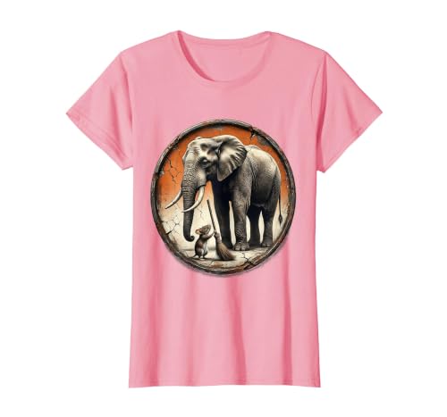 Mademark Mouse Hands Elephant a Tiny Broom Funny Animal Art T-Shirt - Women - size chart