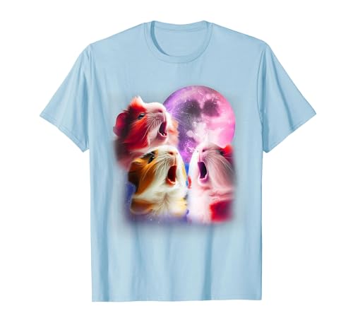 3 Animals Howling At The Moon Shirt & Gifts 3 Guinea Pigs Howling at The Moon Funny Pet Guinea Pig Lover T-Shirt - size chart
