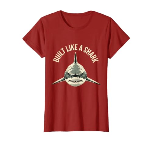 Mademark Built Like a Shark Bold Women's Graphic Design T-Shirt - size chart