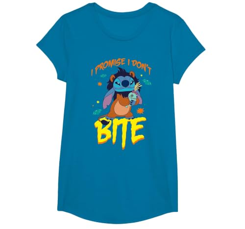 Disney Stitch Scar Costume I Promise I Don't Bite Halloween T-Shirt - size chart