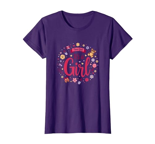 Mademark Team Girl Its a Girl Baby Shower Celebration T-Shirt - size chart