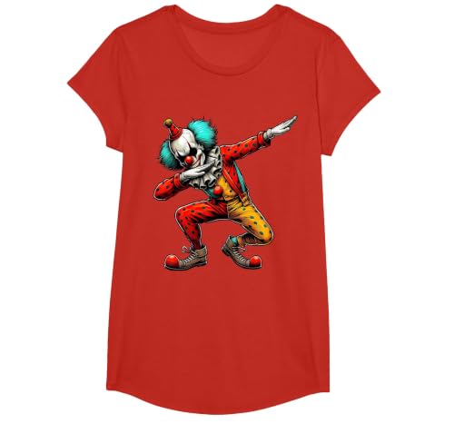 Creepy Halloween Dabbing Dab Dance Dabbing Creepy Clown Scary Halloween Dab Dance T-Shirt - size chart