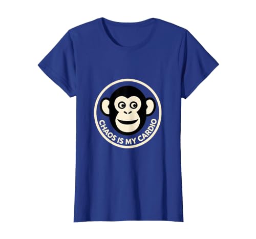 Mademark Chaos Is My Cardio Funny Monkey Design T-Shirt - Women - size chart