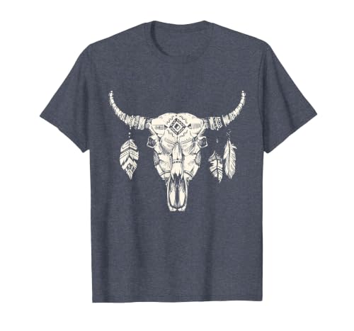 Buffalo Animals Gift Idea Bison Buffalo Skull Animal Design T-Shirt - size chart