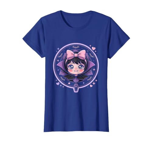 Mademark Women's Cute Vampire Girl Halloween Graphic Design T-Shirt - size chart