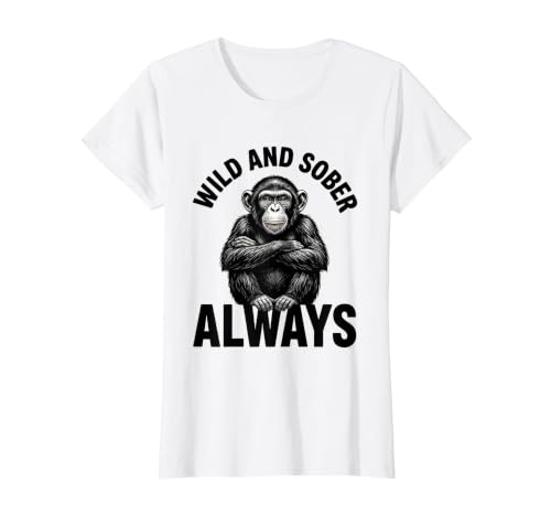 Mademark Wild and Sober Always Funny Monkey Design T-Shirt - Women - size chart