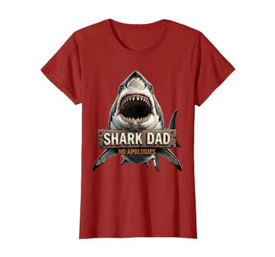 Shark Dad No Apologies Daddy Shark Design T-Shirt