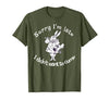 Sorry I'm Late, I Didn't Want to Come White Rabbit Watch T-Shirt — design detail