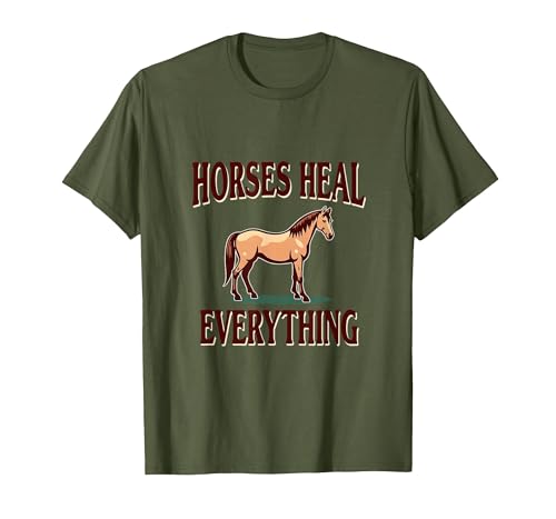 Mademark Horses Heal Everything Equestrian Women Design T-Shirt - Men - size chart