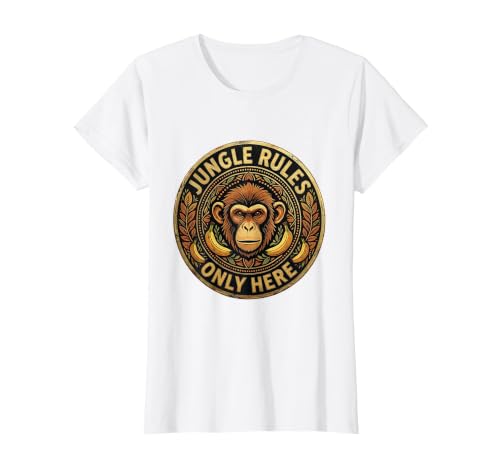 Mademark Monkey Jungle Rules Only Here Graphic Design T-Shirt - Women - size chart
