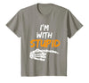 I'm With Stupid Shirts I'm with Stupid Skeleton Hand Pointing Right Funny Halloween T-Shirt - size chart