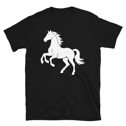 Generic Horse T-Shirt, Horse Silhouette Graphic Equestrian Horseback Riding #25D2 - size chart