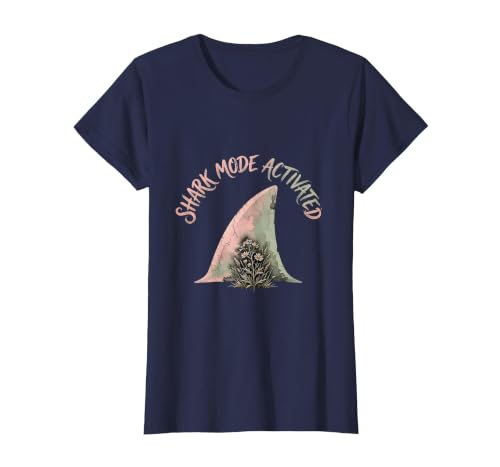 Mademark Shark Mode Activated Fierce Women Design T-Shirt - size chart