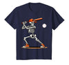 Funny Halloween Skeleton Sports Boys Costume Baseball Skeleton Spooky Boys Halloween Baseball Player T-Shirt - size chart