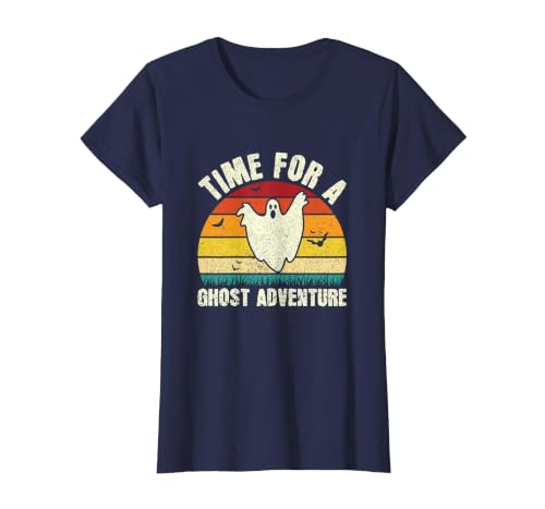 Funny Ghost Hunting Halloween Women Men Funny Ghost Hunting Scary Halloween Ghost Hunter T-Shirt - size chart