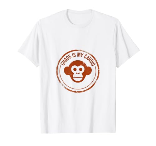 Mademark Chaos Is My Cardio Funny Monkey Design T-Shirt - Men - size chart