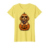 Funny Retro Maltipoo mom Halloween Spooky Cavapoo Pumpkin Halloween Doodle Dog Lover T-Shirt - size chart