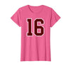 Maroon Number 16 Jersey Player Uniform #16 Gifts Maroon and White Number 16 Jersey Player Uniform #16 Fan T-Shirt - size