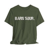 BARN SOUR Brand Horse Broke People Green Unisex Tee for Equestrians Horse Lovers Premium Cotton Made in USA - size chart
