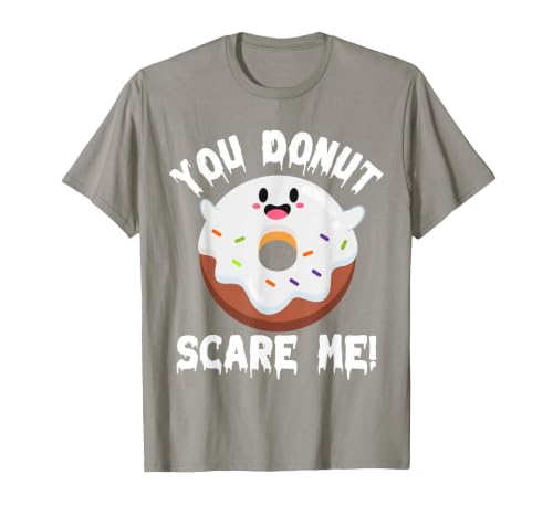Donut Halloween Shirt Halloween Donut Costume Kids Men Women Doughnut Scare Me T-Shirt - size chart