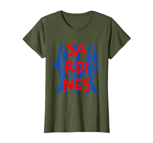 Vintage Sardine Tinned Fish Summer Tee Sardines Tinned Fish Retro Graphic for Men Women T-Shirt - size chart