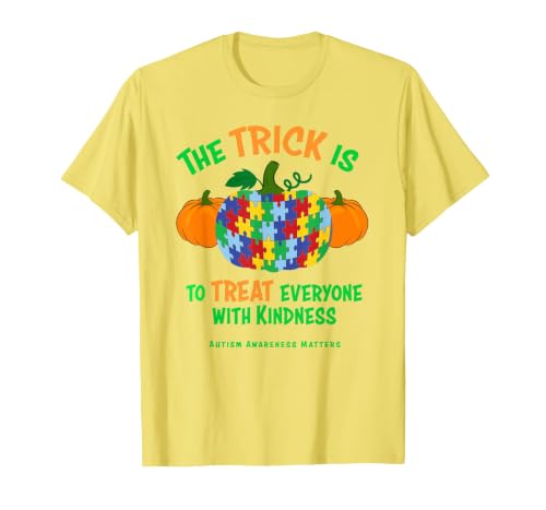 Presto Autism Awareness Halloween October Pumpkin Autism Awareness Halloween Fall October Puzzle Pumpkin T-Shirt - size chart