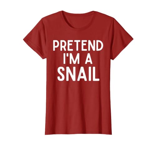 Snail Costume Party Lazy Snail Halloween Costume Pretend I'm A Snail Costume Party Funny Halloween Snail T-Shirt - size chart