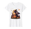 Halloween Dragons Fantasy Spooky Witchy Cute Halloween Dragon Witch Hat Pumpkin Moon Fantasy T-Shirt - size chart