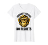 Mademark Monkey Hours No Regrets Funny Primate Design T-Shirt - Women - size chart