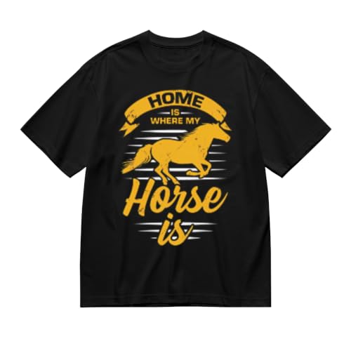 SYPPEIPLC Men Solid Cotton T-Shirt Crew Neck Short Sleeve Home is Where My Horse is Casual Daily Tops - size chart
