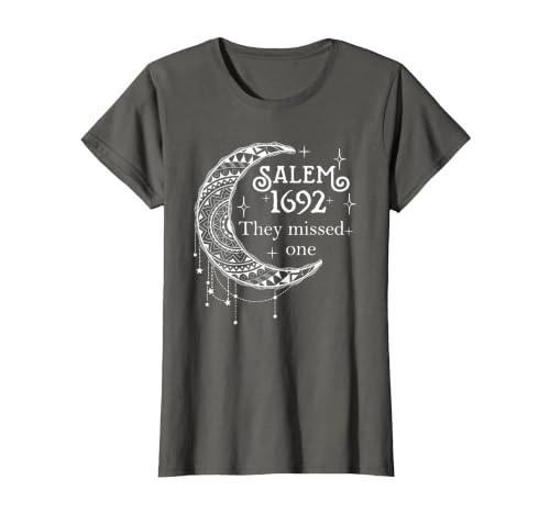 Salem 1692 They Missed One - Salem Witch 1692 Halloween T-Shirt - size chart