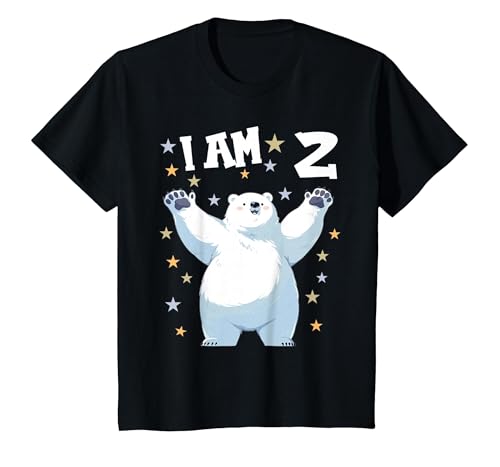 2 years old 2nd birthday Polar Bear Kids 2 Years Old 2 Birthday Polar Bears Boy Girl Polar Bear T-Shirt - size chart