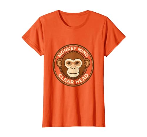 Mademark Monkey Mind Clear Head Sober Living Design T-Shirt - Women - size chart