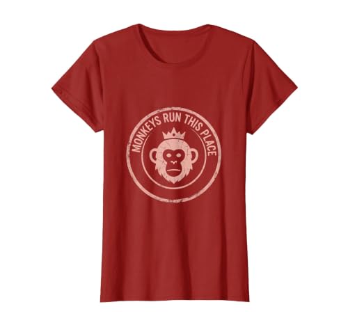 Mademark Monkeys Run This Place Funny Primate Design T-Shirt - Women - size chart