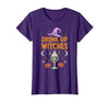 Funny Halloween Tees for Men Women Kids. Drink Up Witches Purple Hat Funny Halloween Men Women T-Shirt - size chart
