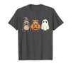 Funny Retro Hedgehog Halloween Witch Spooky Ghost Hedgehog Lover Pumpkin Halloween T-Shirt - size chart
