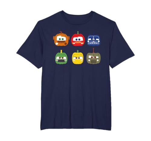 Disney Pixar Disney and Pixar's Cars Halloween Pumpkin Grid T-Shirt - size chart
