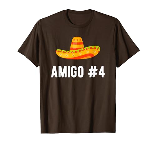 Matching Halloween Costumes Amigo #4 Halloween Group Matching Costume Funny Mexican Amigo #4 T-Shirt - size chart
