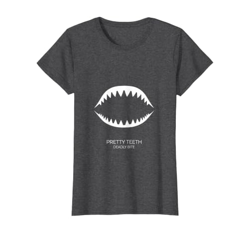 Mademark Pretty Teeth Deadly Bite Shark Women Design T-Shirt - size chart