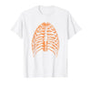 Orange Halloween Rib Cage Ribcage T-Shirt - size chart