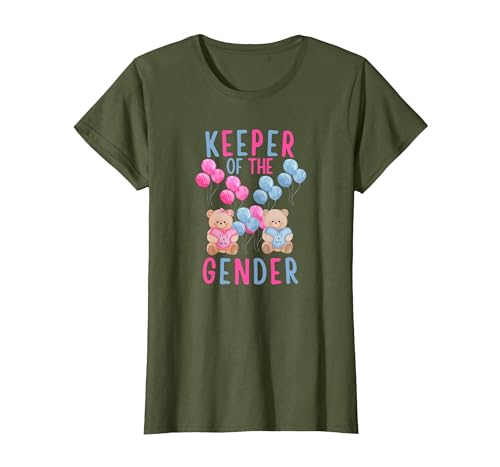 Gender Reveal Party Bear Designs Keeper of The Gender Reveal Party Gender Reveal Ideas T-Shirt - size chart