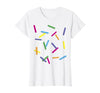 SKM Designs - Easy Halloween Rainbow Sprinkles Ice Cream Simple T-Shirt Costume T-Shirt - size chart